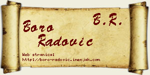 Boro Radović vizit kartica
